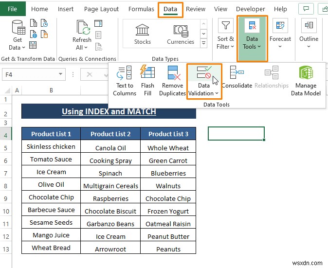 วิธีการสร้างรายการดรอปดาวน์ขึ้นกับช่องว่างใน Excel