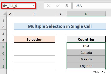 สร้างรายการตรวจสอบความถูกต้องของข้อมูลด้วยการเลือกหลายรายการใน Excel