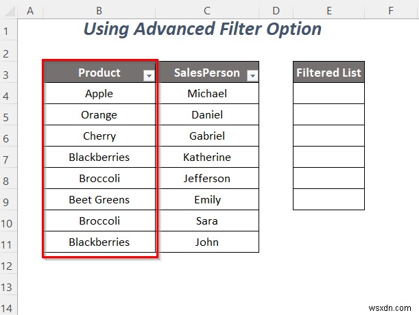 วิธีการคัดลอกรายการดรอปดาวน์ตัวกรองใน Excel (5 วิธี)