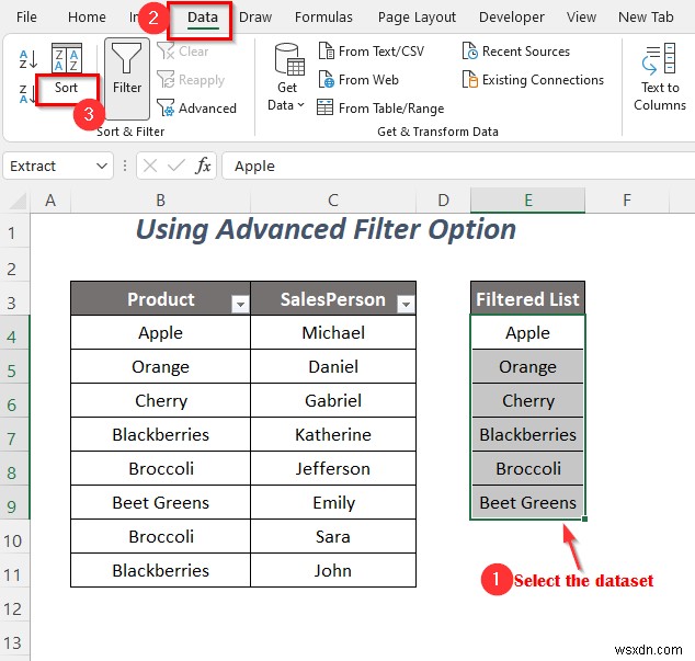 วิธีการคัดลอกรายการดรอปดาวน์ตัวกรองใน Excel (5 วิธี)