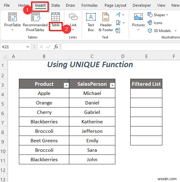 วิธีการคัดลอกรายการดรอปดาวน์ตัวกรองใน Excel (5 วิธี)