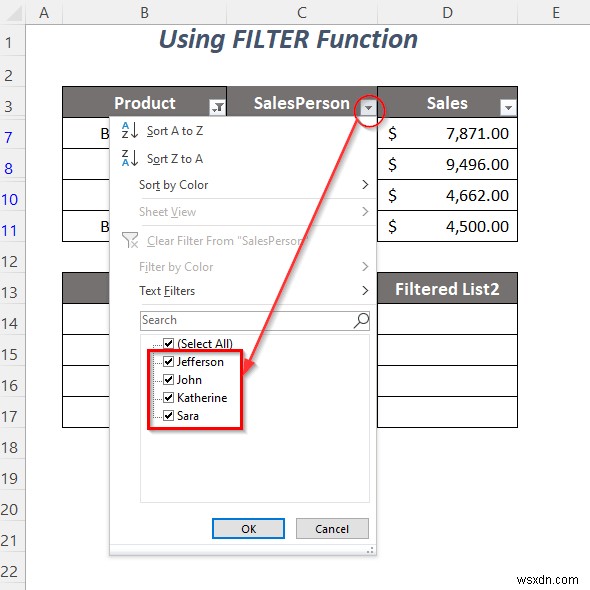 วิธีการคัดลอกรายการดรอปดาวน์ตัวกรองใน Excel (5 วิธี)