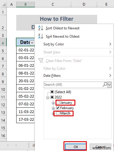 วิธีการกรองช่วงวันที่ใน Excel (5 วิธีง่ายๆ)