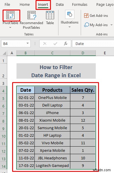 วิธีการกรองช่วงวันที่ใน Excel (5 วิธีง่ายๆ)