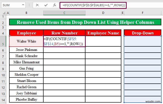 วิธีลบรายการที่ใช้แล้วออกจากรายการแบบเลื่อนลงใน Excel (2 วิธี)