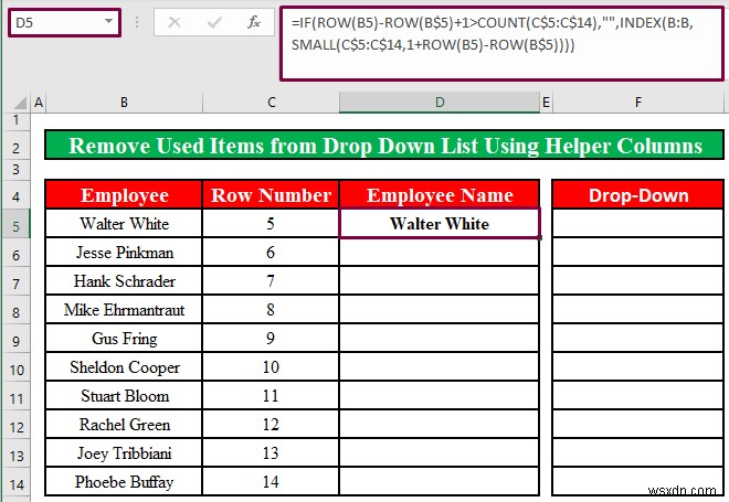 วิธีลบรายการที่ใช้แล้วออกจากรายการแบบเลื่อนลงใน Excel (2 วิธี)