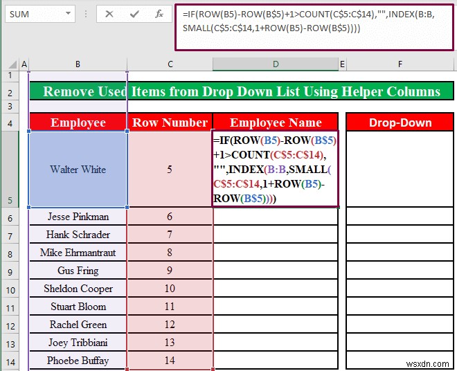 วิธีลบรายการที่ใช้แล้วออกจากรายการแบบเลื่อนลงใน Excel (2 วิธี)