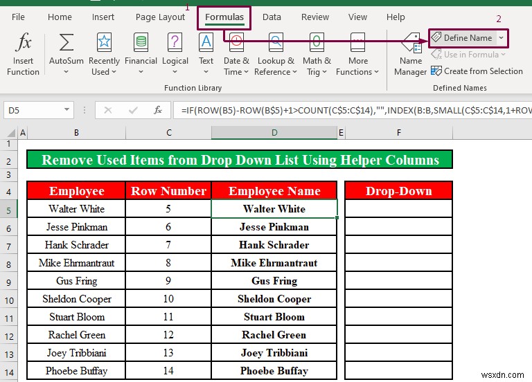 วิธีลบรายการที่ใช้แล้วออกจากรายการแบบเลื่อนลงใน Excel (2 วิธี)