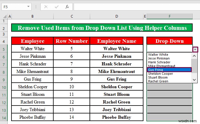 วิธีลบรายการที่ใช้แล้วออกจากรายการแบบเลื่อนลงใน Excel (2 วิธี)