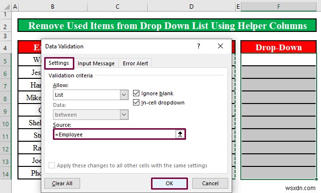 วิธีลบรายการที่ใช้แล้วออกจากรายการแบบเลื่อนลงใน Excel (2 วิธี)