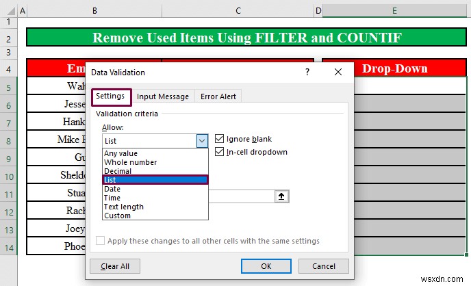 วิธีลบรายการที่ใช้แล้วออกจากรายการแบบเลื่อนลงใน Excel (2 วิธี)