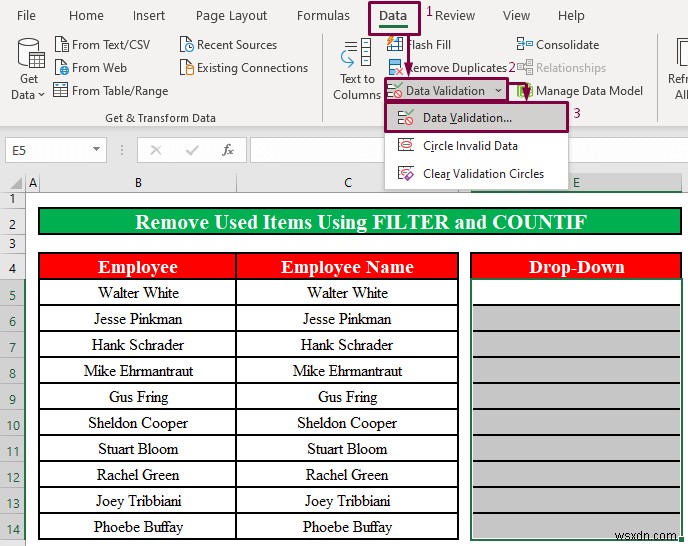 วิธีลบรายการที่ใช้แล้วออกจากรายการแบบเลื่อนลงใน Excel (2 วิธี)