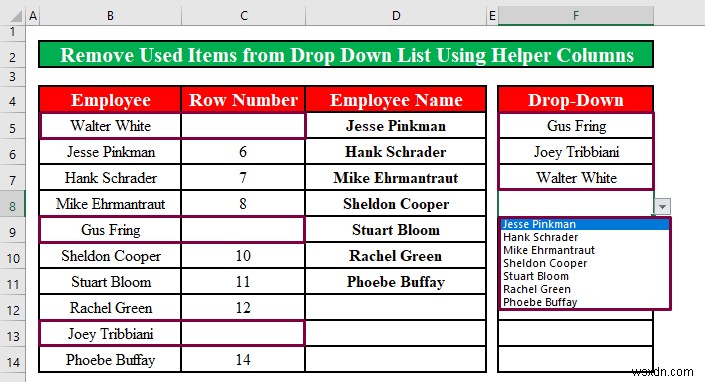 วิธีลบรายการที่ใช้แล้วออกจากรายการแบบเลื่อนลงใน Excel (2 วิธี)