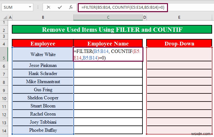 วิธีลบรายการที่ใช้แล้วออกจากรายการแบบเลื่อนลงใน Excel (2 วิธี)