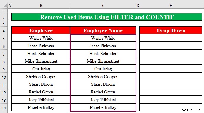 วิธีลบรายการที่ใช้แล้วออกจากรายการแบบเลื่อนลงใน Excel (2 วิธี)