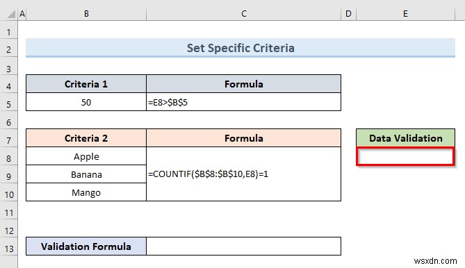 วิธีการใช้การตรวจสอบข้อมูลหลายรายการในเซลล์เดียวใน Excel (ตัวอย่าง 3 รายการ)