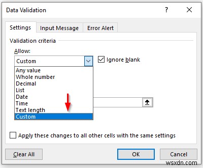 วิธีการใช้การตรวจสอบข้อมูลหลายรายการในเซลล์เดียวใน Excel (ตัวอย่าง 3 รายการ)