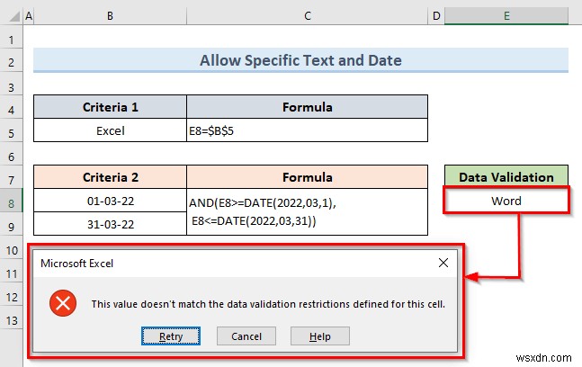 วิธีการใช้การตรวจสอบข้อมูลหลายรายการในเซลล์เดียวใน Excel (ตัวอย่าง 3 รายการ)