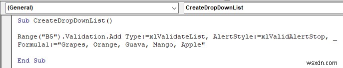 รายการตรวจสอบความถูกต้องของข้อมูลด้วย VBA ใน Excel (7 แอปพลิเคชัน)