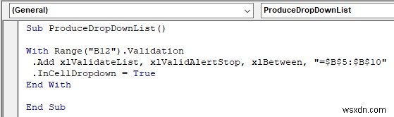 รายการตรวจสอบความถูกต้องของข้อมูลด้วย VBA ใน Excel (7 แอปพลิเคชัน)