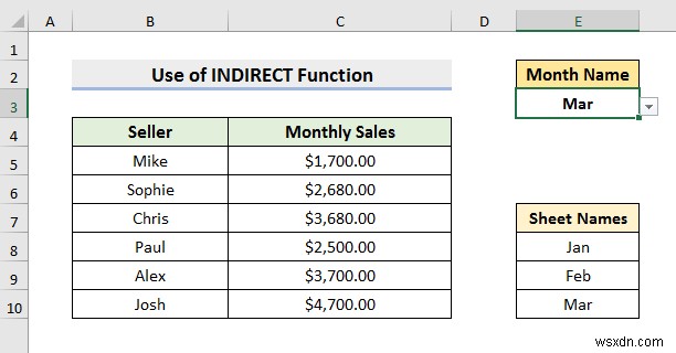 วิธีการเลือกจากเมนูดร็อปดาวน์และดึงข้อมูลจากชีตต่างๆ ใน ​​Excel