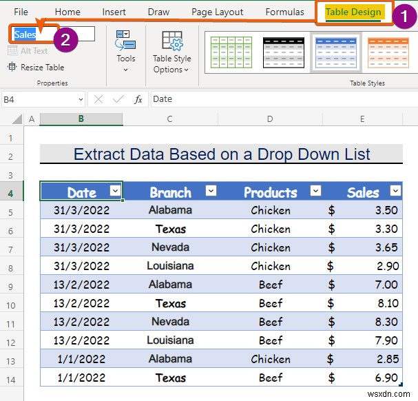 วิธีการดึงข้อมูลตามการเลือกรายการแบบหล่นลงใน Excel