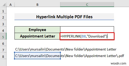 วิธีการไฮเปอร์ลิงก์ไฟล์ PDF หลายไฟล์ใน Excel (3 วิธี)
