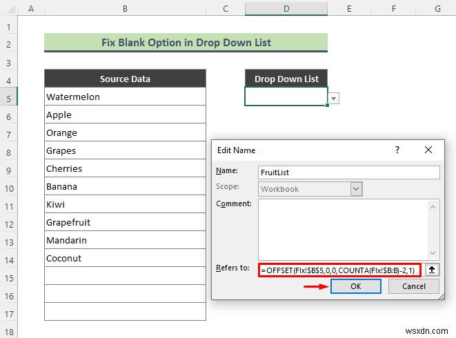 วิธีการเพิ่มตัวเลือกว่างลงในรายการแบบเลื่อนลงใน Excel (2 วิธี)