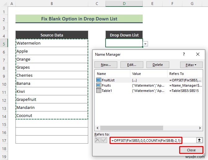 วิธีการเพิ่มตัวเลือกว่างลงในรายการแบบเลื่อนลงใน Excel (2 วิธี)