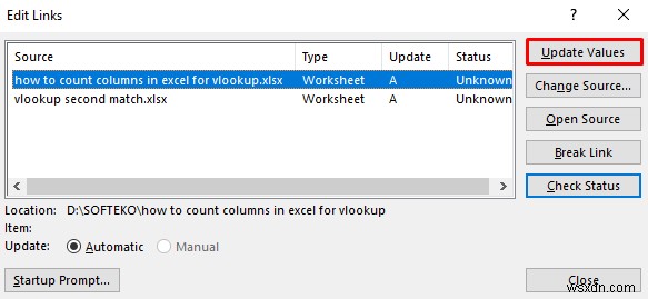 [แก้ไขแล้ว!]  เวิร์กบุ๊กนี้มีลิงก์ไปยังแหล่งข้อมูลอื่น  ข้อผิดพลาดใน Excel