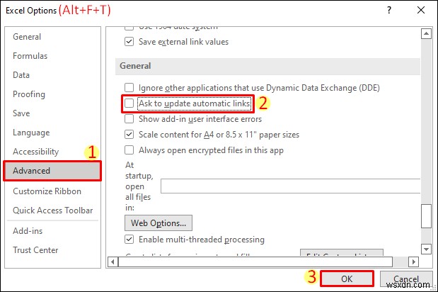 [แก้ไข]:การอัปเดตลิงก์อัตโนมัติของ Excel ถูกปิดใช้งาน