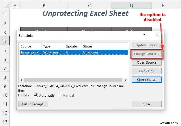 [แก้ไข]:Excel แก้ไขลิงก์ เปลี่ยนแหล่งที่มาไม่ทำงาน