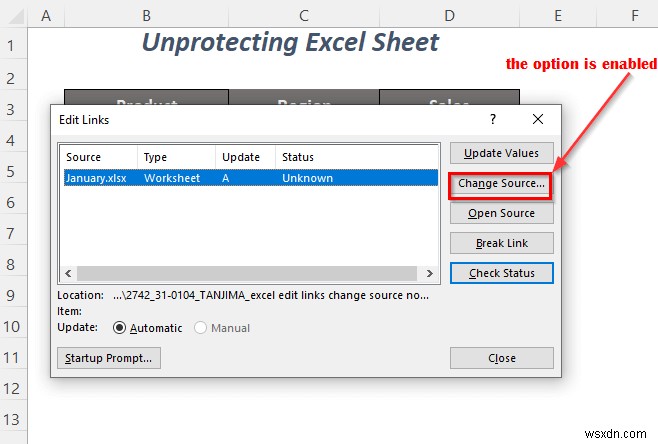 [แก้ไข]:Excel แก้ไขลิงก์ เปลี่ยนแหล่งที่มาไม่ทำงาน