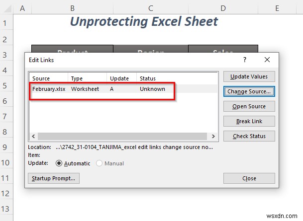 [แก้ไข]:Excel แก้ไขลิงก์ เปลี่ยนแหล่งที่มาไม่ทำงาน