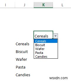 สร้างตัวกรอง Excel โดยใช้รายการแบบเลื่อนลงตามค่าของเซลล์