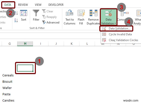 สร้างตัวกรอง Excel โดยใช้รายการแบบเลื่อนลงตามค่าของเซลล์