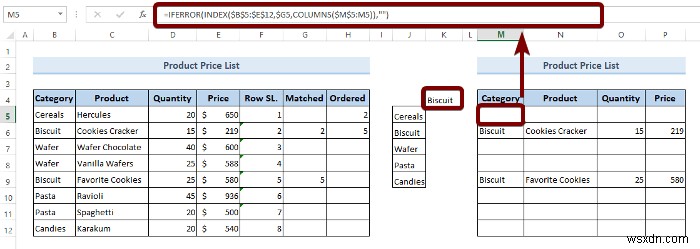 สร้างตัวกรอง Excel โดยใช้รายการแบบเลื่อนลงตามค่าของเซลล์