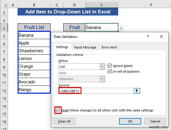 วิธีการเพิ่มรายการลงในรายการแบบเลื่อนลงใน Excel (5 วิธี)