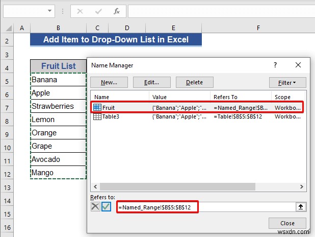 วิธีการเพิ่มรายการลงในรายการแบบเลื่อนลงใน Excel (5 วิธี)