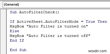 Excel VBA เพื่อตรวจสอบว่า AutoFilter เปิดอยู่ (4 วิธีง่ายๆ)