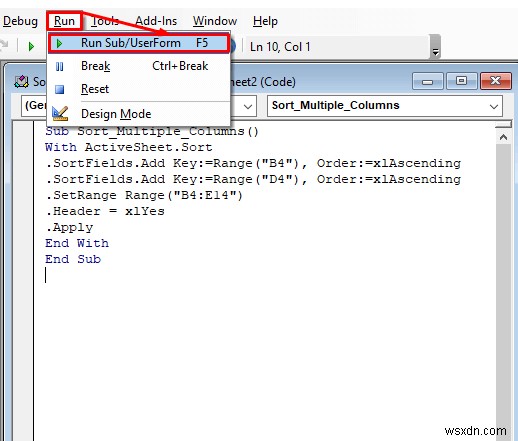 ตัวกรองอัตโนมัติ VBA:เรียงลำดับจากน้อยไปมาก (3 วิธี)