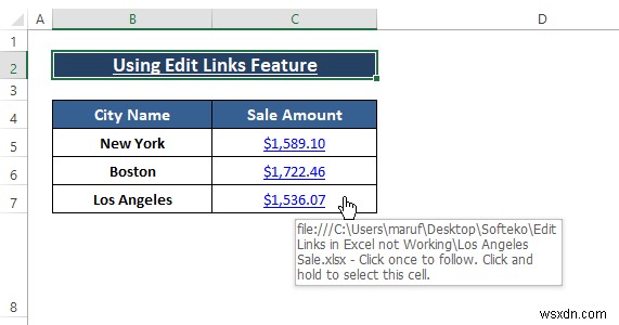 [แก้ไข:] แก้ไขลิงก์ใน Excel ไม่ทำงาน