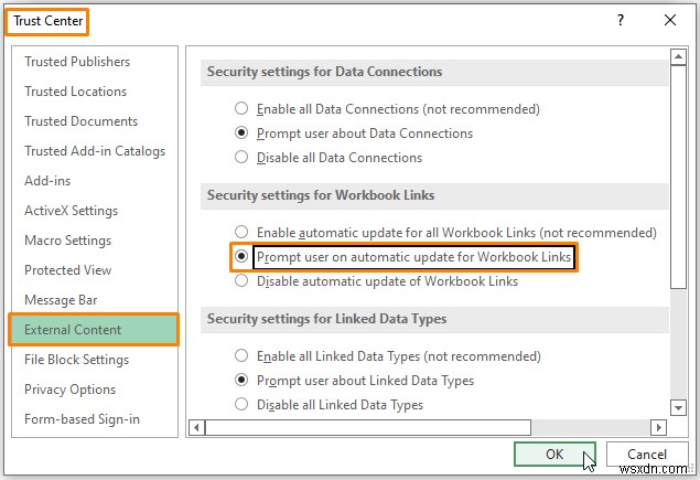 [แก้ไข:] แก้ไขลิงก์ใน Excel ไม่ทำงาน