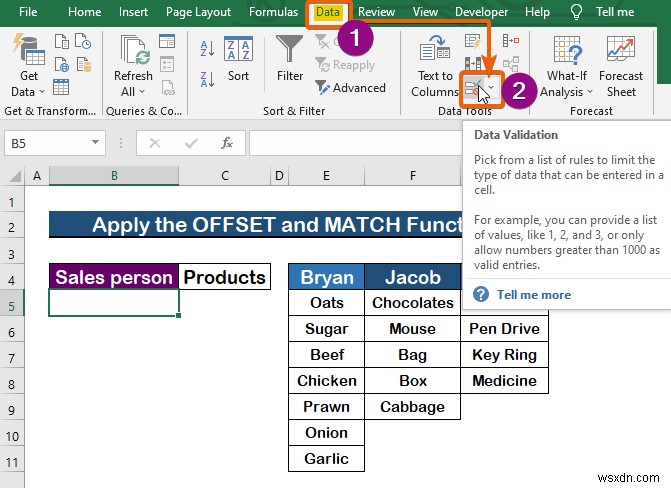 วิธีการเปลี่ยนรายการแบบหล่นลงตามค่าของเซลล์ใน Excel (2 วิธี) 