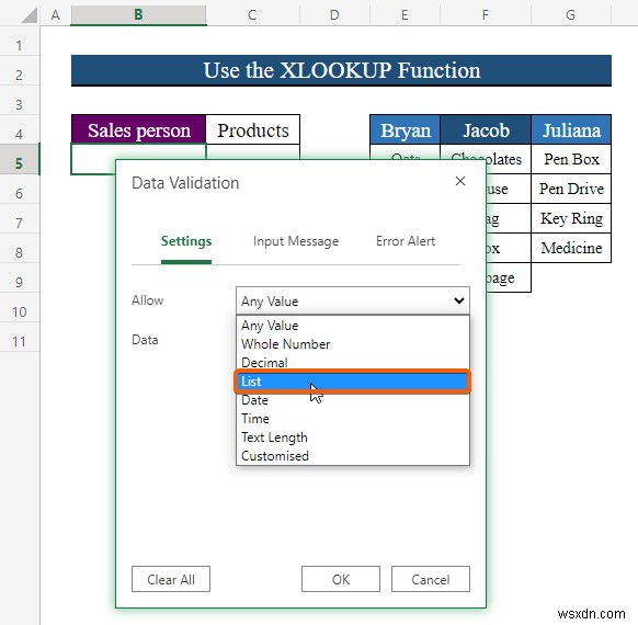 วิธีการเปลี่ยนรายการแบบหล่นลงตามค่าของเซลล์ใน Excel (2 วิธี) 