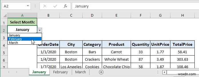 วิธีการสร้างรายการแบบหล่นลงไฮเปอร์ลิงก์ไปยังชีตอื่นใน Excel