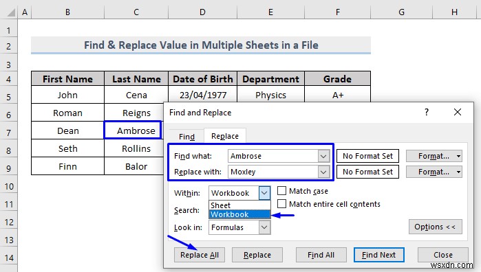 วิธีค้นหาและแทนที่ค่าในไฟล์ Excel หลายไฟล์ (3 วิธี)