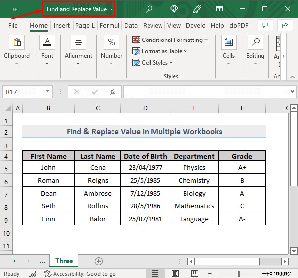 วิธีค้นหาและแทนที่ค่าในไฟล์ Excel หลายไฟล์ (3 วิธี)