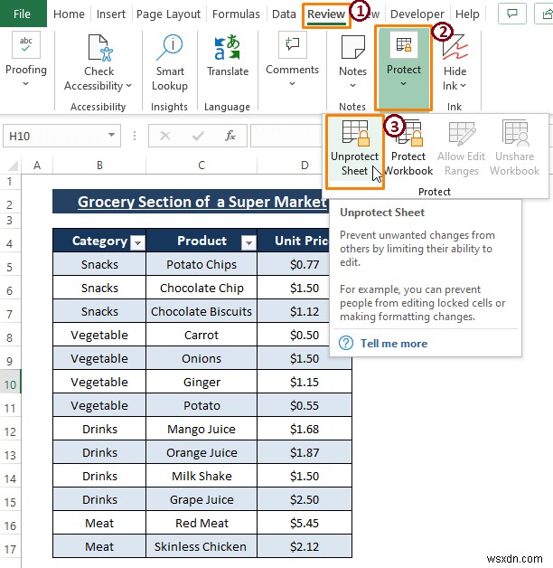 [แก้ไข:] Excel ไม่สามารถผสานเซลล์ในตาราง