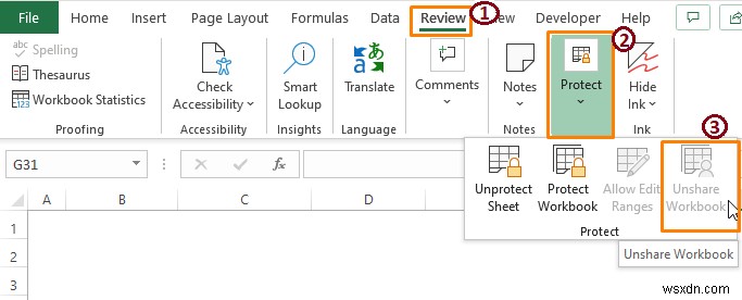 [แก้ไข:] Excel ไม่สามารถผสานเซลล์ในตาราง
